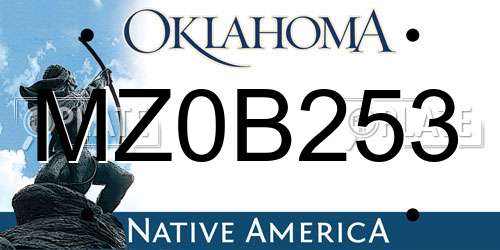 MZ0B253 Oklahoma License Plate