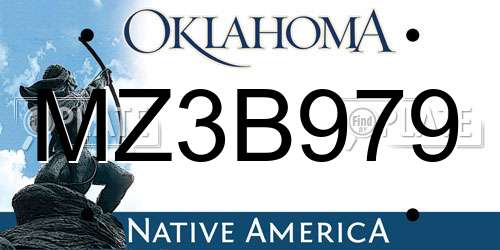 MZ3B979 Oklahoma License Plate