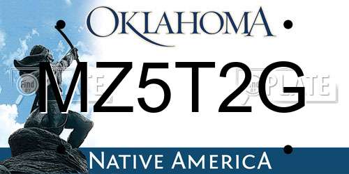 MZ5T2G Oklahoma License Plate