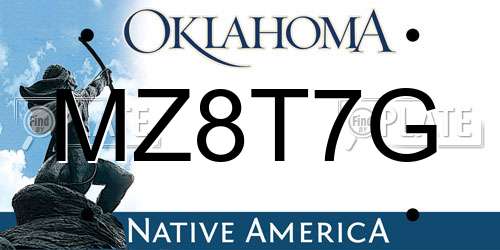 MZ8T7G Oklahoma License Plate