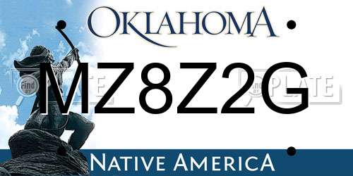 MZ8Z2G Oklahoma License Plate