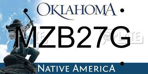MZB27G Oklahoma License Plate