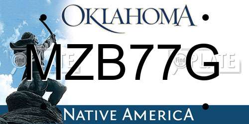 MZB77G Oklahoma License Plate