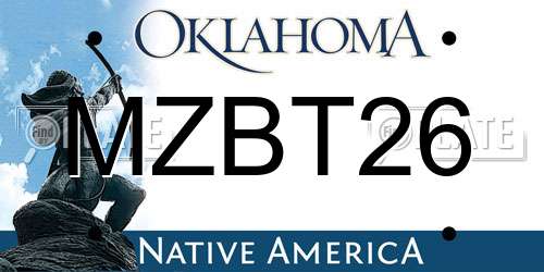 MZBT26 Oklahoma License Plate