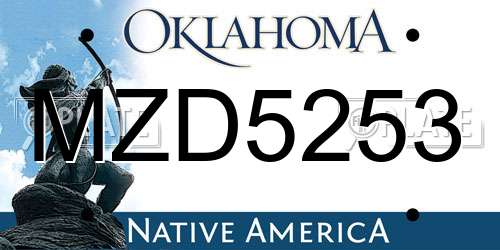 MZD5253 Oklahoma License Plate