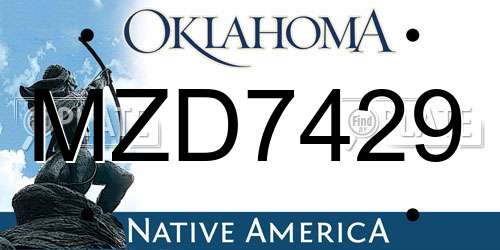 MZD7429 Oklahoma License Plate
