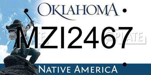 MZI2467 Oklahoma License Plate