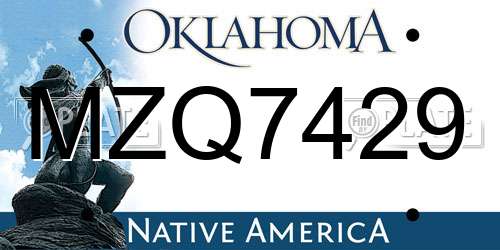 MZQ7429 Oklahoma License Plate