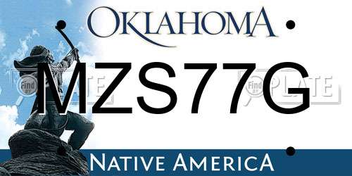 MZS77G Oklahoma License Plate