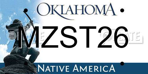 MZST26 Oklahoma License Plate