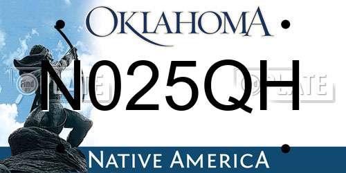 N025QH Oklahoma License Plate