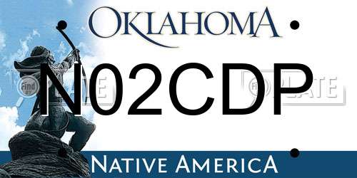N02CDP Oklahoma License Plate