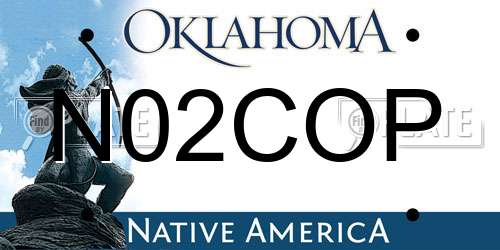 N02COP Oklahoma License Plate