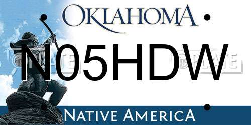 N05HDW Oklahoma License Plate