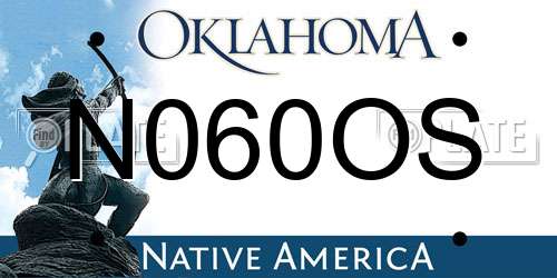 N060OS Oklahoma License Plate