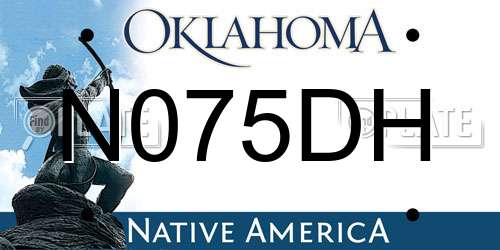 N075DH Oklahoma License Plate