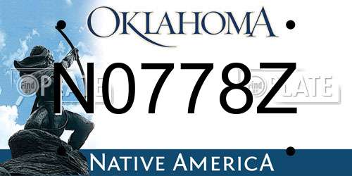 N0778Z Oklahoma License Plate
