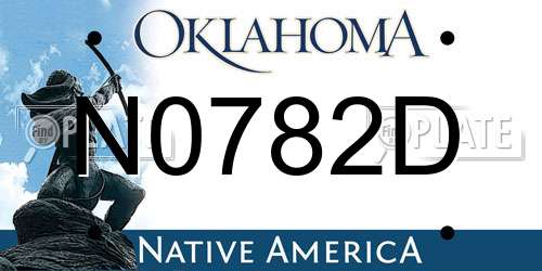 N0782D Oklahoma License Plate