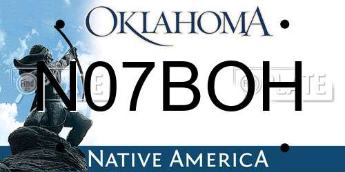 N07BOH Oklahoma License Plate