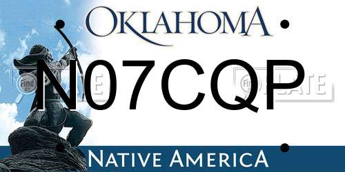 N07CQP Oklahoma License Plate