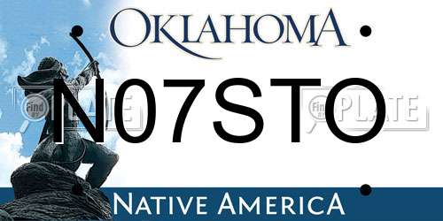 N07STO Oklahoma License Plate