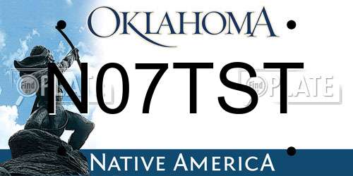 N07TST Oklahoma License Plate