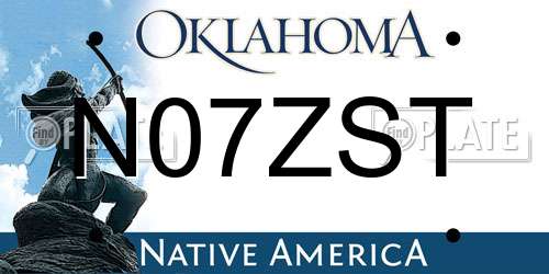 N07ZST Oklahoma License Plate