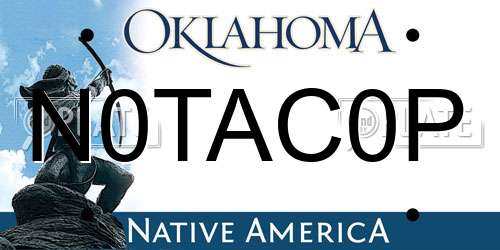 N0TAC0P Oklahoma License Plate