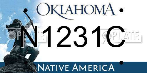 N1231C Oklahoma License Plate