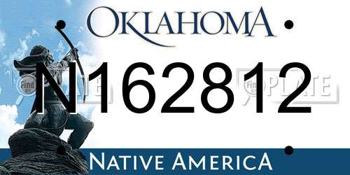 N162812 Oklahoma License Plate