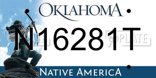 N16281T Oklahoma License Plate