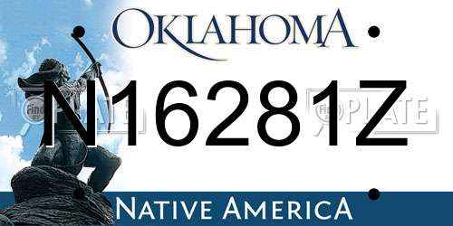 N16281Z Oklahoma License Plate