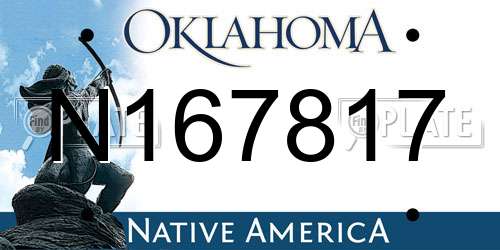 N167817 Oklahoma License Plate