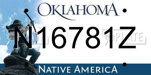 N16781Z Oklahoma License Plate