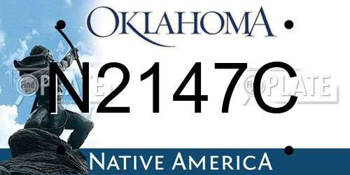 N2147C Oklahoma License Plate