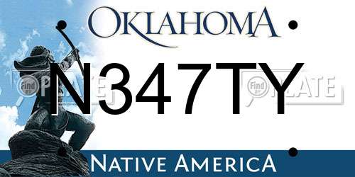 N347TY Oklahoma License Plate