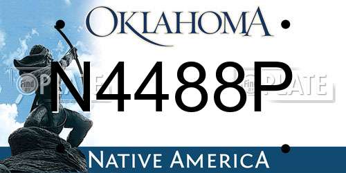 N4488P Oklahoma License Plate