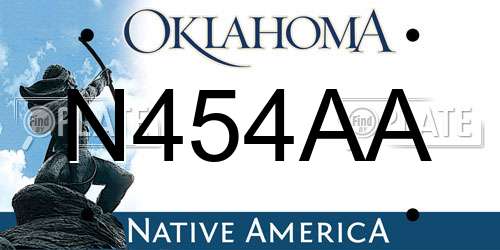 N454AA Oklahoma License Plate