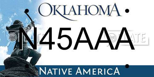 N45AAA Oklahoma License Plate