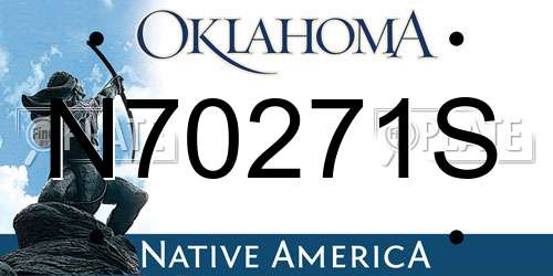 N70271S Oklahoma License Plate