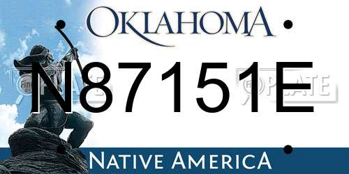 N87151E Oklahoma License Plate