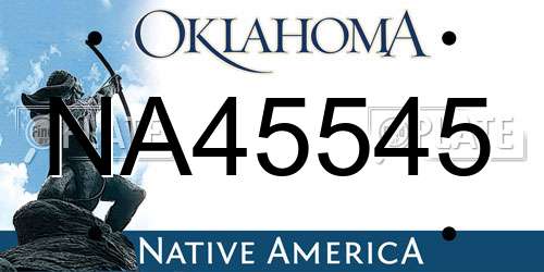 NA45545 Oklahoma License Plate