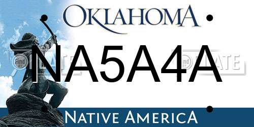 NA5A4A Oklahoma License Plate