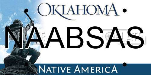 NAABSAS Oklahoma License Plate