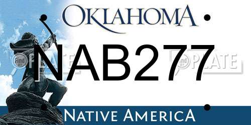 NAB277 Oklahoma License Plate