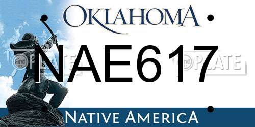 NAE617 Oklahoma License Plate