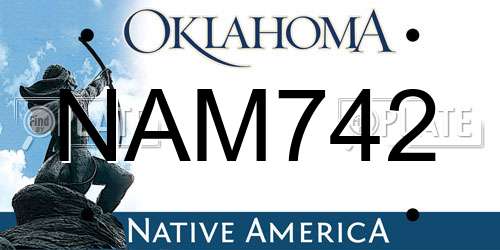 NAM742 Oklahoma License Plate