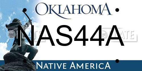 NAS44A Oklahoma License Plate