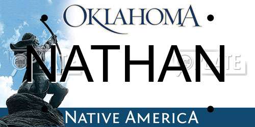 NATHAN Oklahoma License Plate