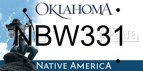 NBW331 Oklahoma License Plate